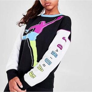 KIDS' JORDAN GIRLS' KSA COLORBLOCK CREWNECK.